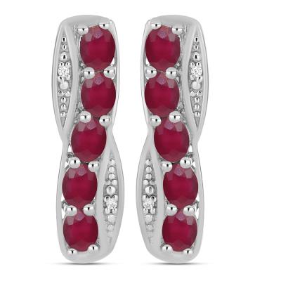 BUY 925 SILVER RUBY GLASS FILLED GEMSTONE EARRING